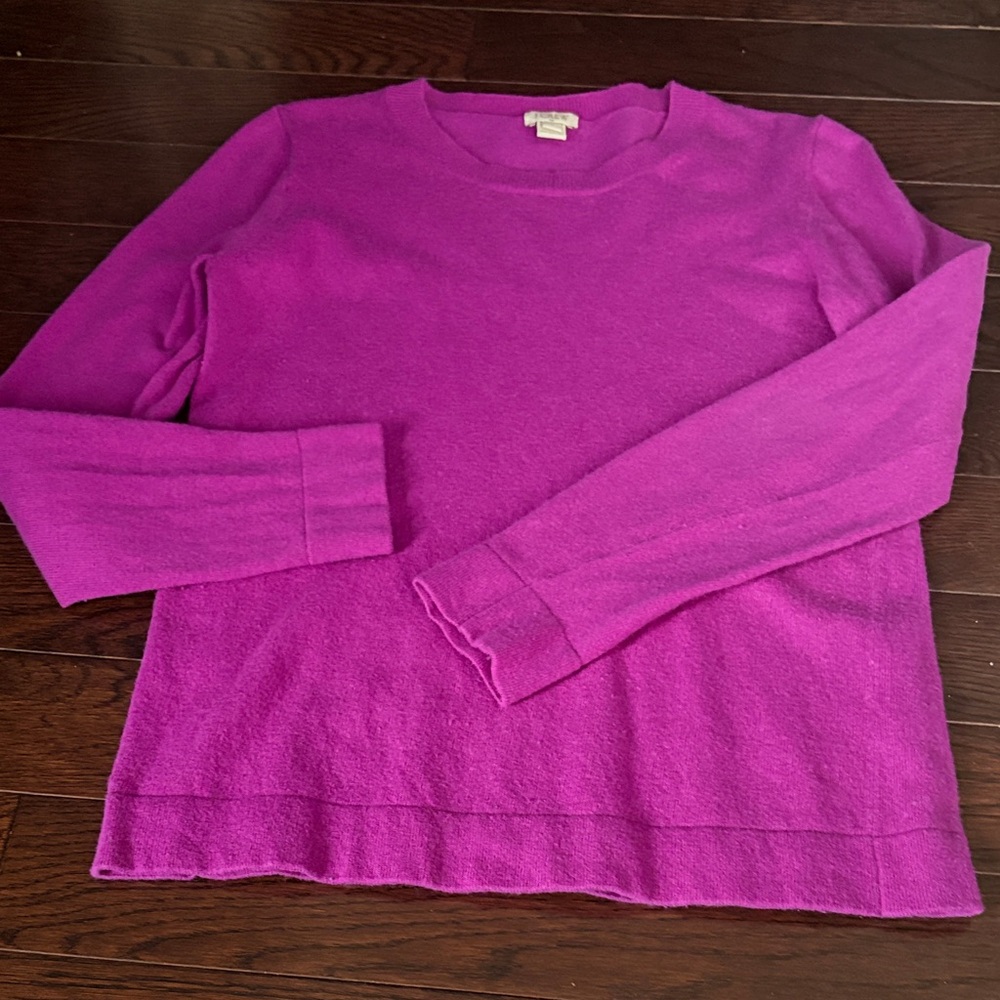J. Crew Rich Purple Knit Sweater, wool blend